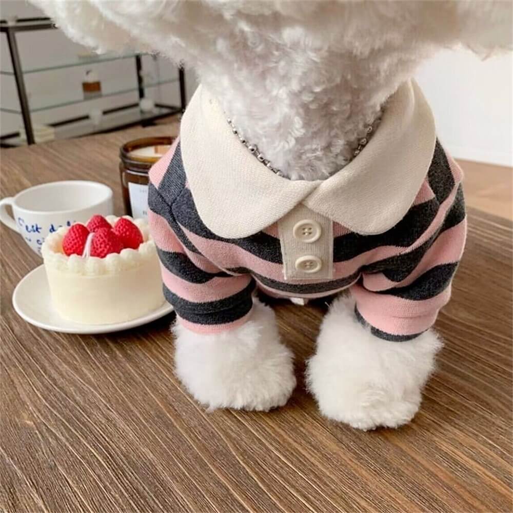 Preppy Pup Striped Polo – Classic & Comfy Dog Shirt