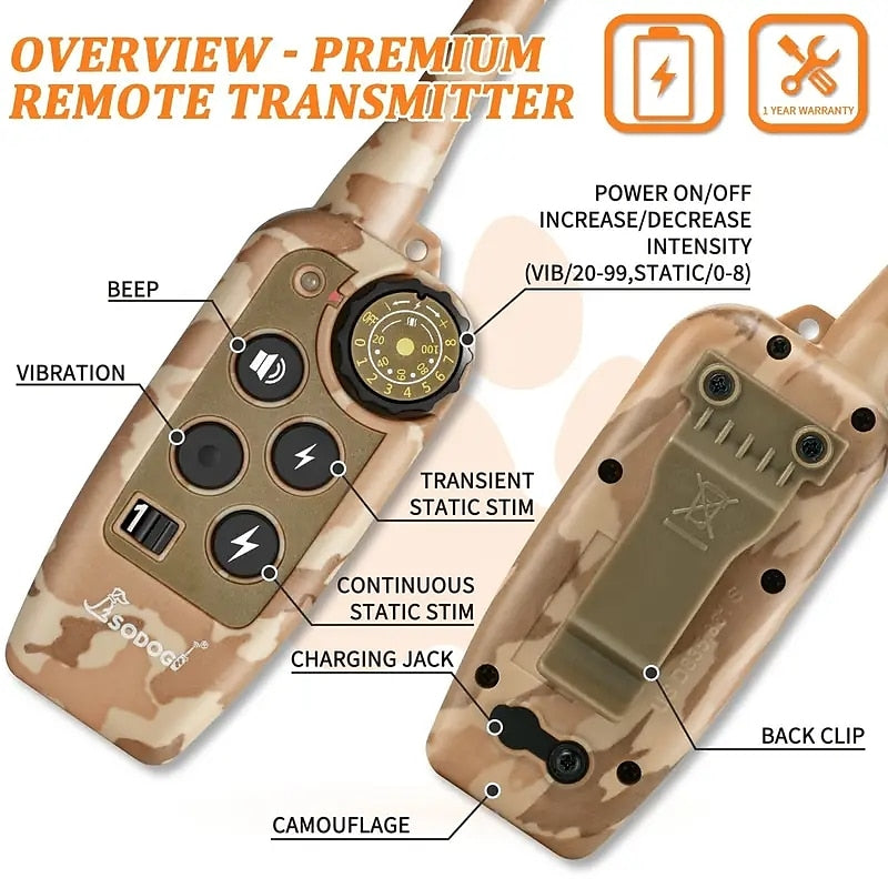 K9Trek Tactical Dog Training Collar – Remote & Auto Anti-Bark Mode