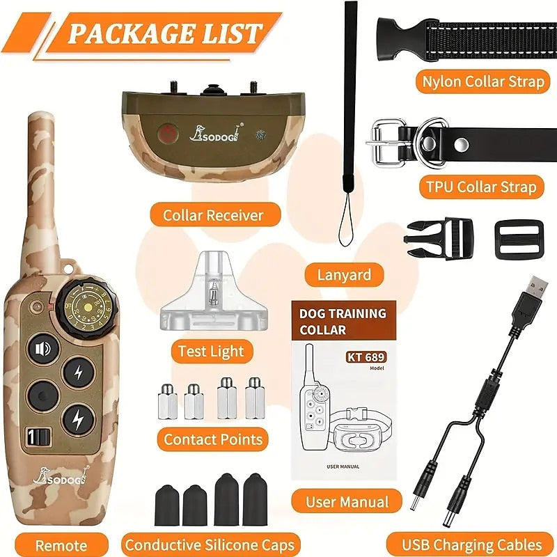 K9Trek Tactical Dog Training Collar – Remote & Auto Anti-Bark Mode