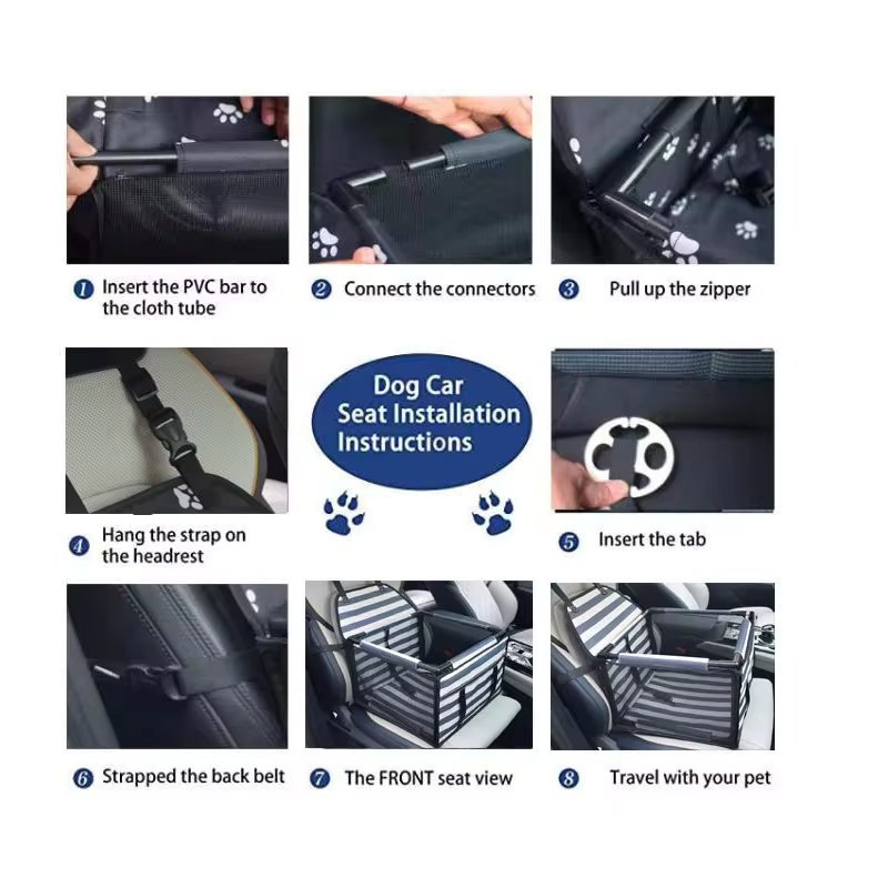 PawGuard Elevated Dog Car Seat – Secure & Comfortable Travel for Small Dogs