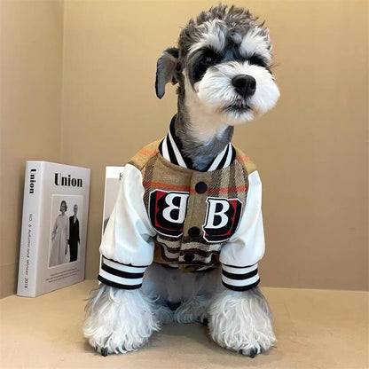 PupVarsity Plaid Baseball Jacket – Cozy & Sporty Dog Outerwear