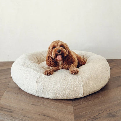 CozyPaws™ Luxe Bouclé Dog Bed – Ultra-Soft, Stylish & Calming