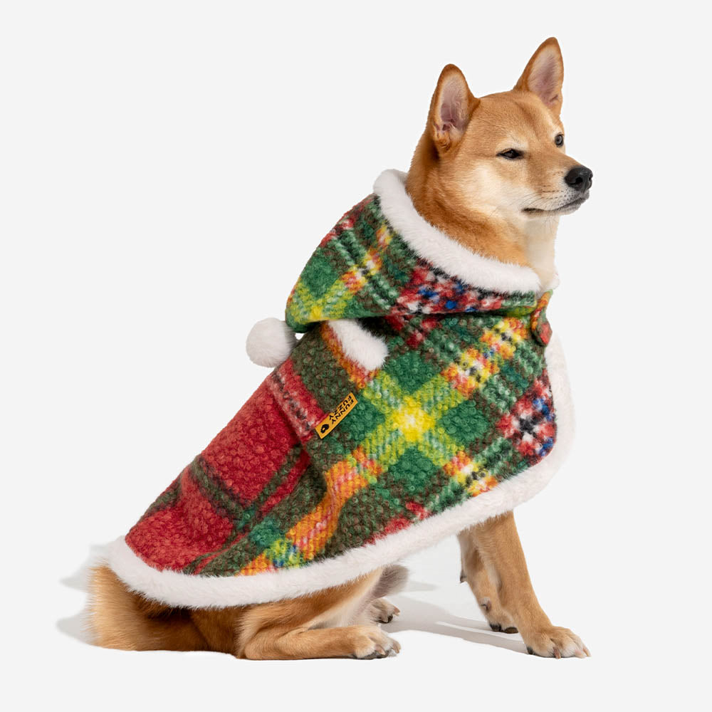 CozyBond™ Matching Plaid Poncho – Stylish Warmth for You & Your Pup