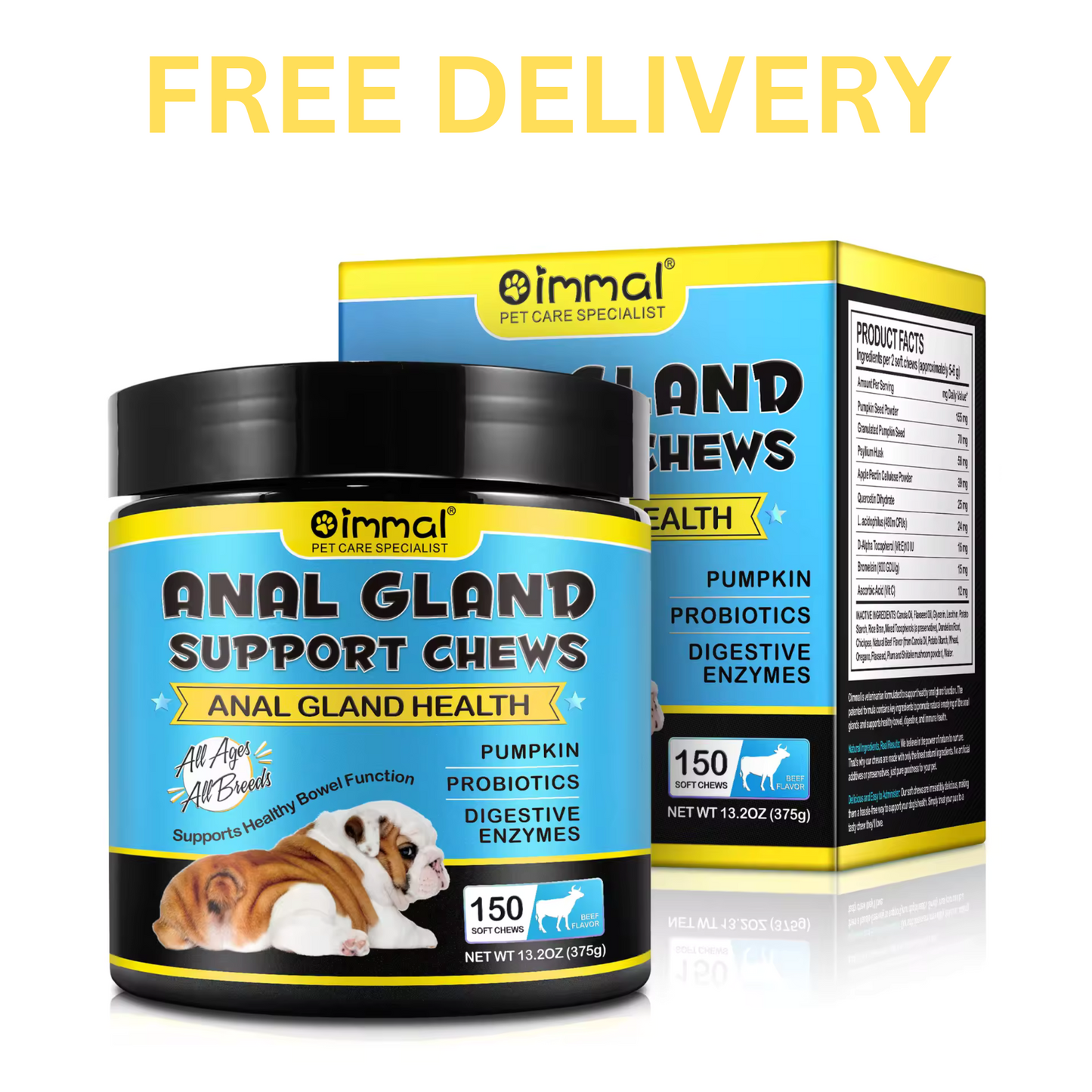 HappyTails™ Digestive Support Chews – Natural Relief for Anal Gland & Gut Health