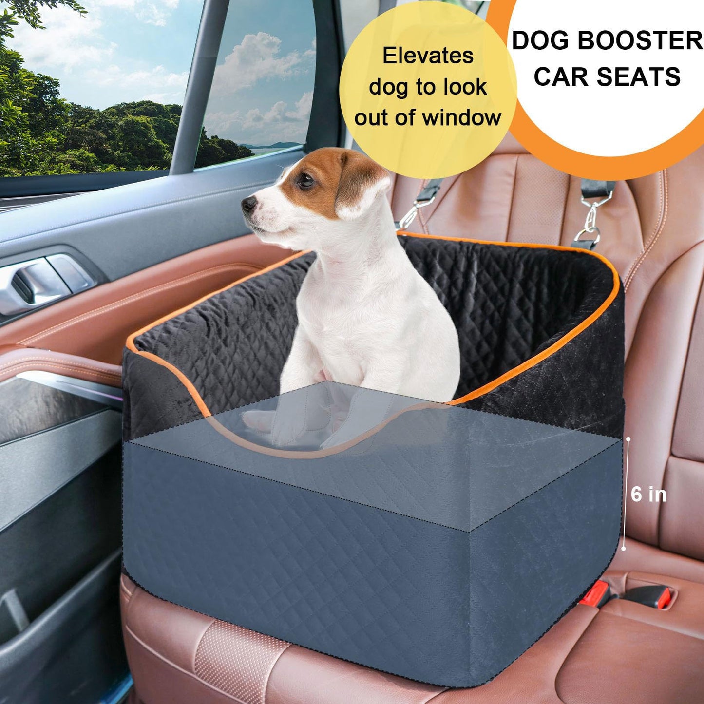 Pawsafe™ Elevated Dog Car Booster Seat – Secure & Comfortable Travel for Your Pup