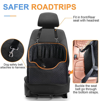 Pawsafe™ Elevated Dog Car Booster Seat – Secure & Comfortable Travel for Your Pup