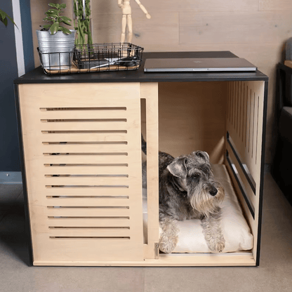 PawHaven™ Modern Wooden Dog Crate – Stylish & Cozy Indoor Kennel