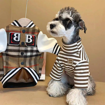 PupVarsity Plaid Baseball Jacket – Cozy & Sporty Dog Outerwear