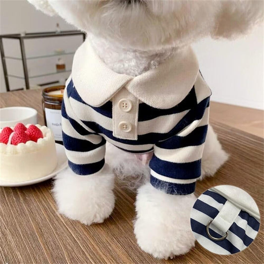 Preppy Pup Striped Polo – Classic & Comfy Dog Shirt