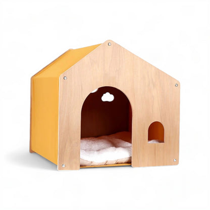 Purrfect Retreat: Modern Wooden Cat Bed