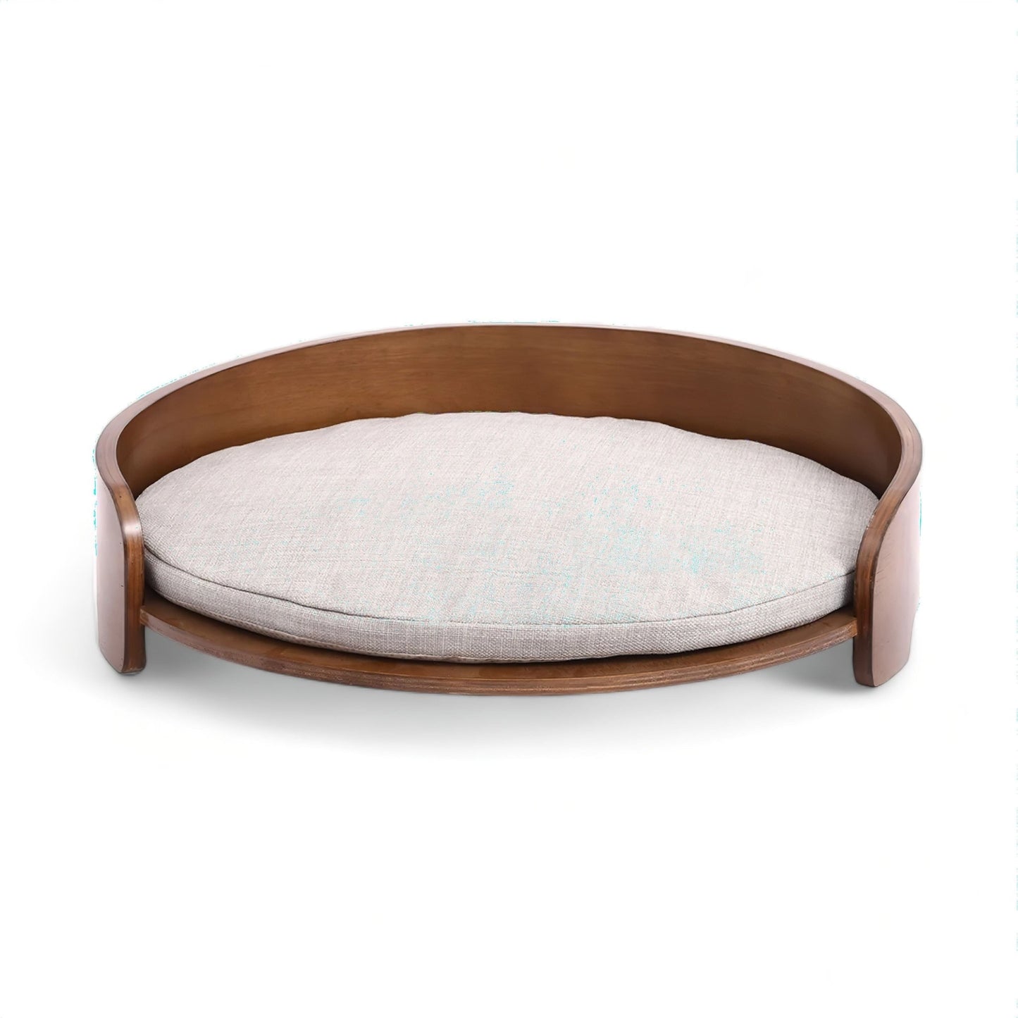 PawHaven - Modern Wooden Dog Bed with Comfy Cushion